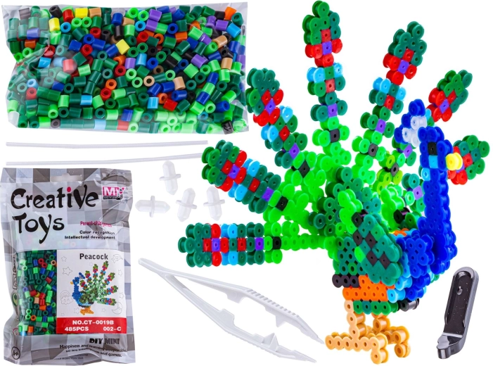 Perles à repasser 3D – paon en sachet