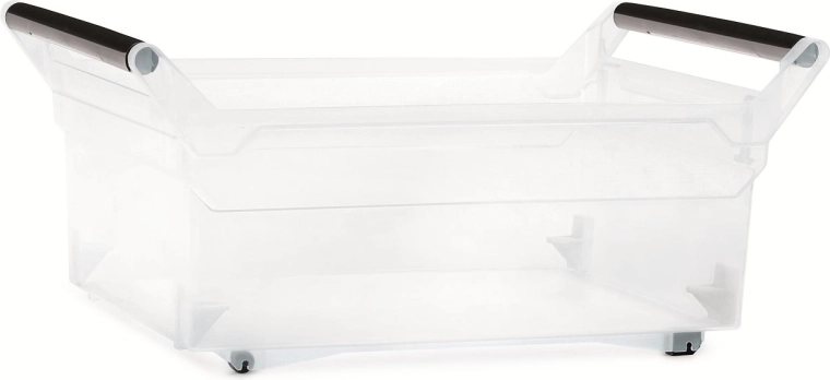 Boîte de rangement en plastique avec roulettes 30 l NUK, transparente