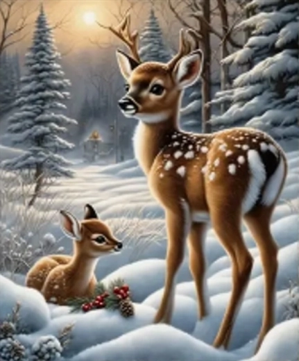 Norimpex peinture diamant cerf dans la brume 30 × 40 cm