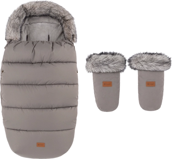PETITE&MARS Chancelière d’hiver Comfy 4-en-1 avec gants pour poussette Fjora Mocha Mousse - 2 pièces