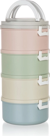 Portoir à repas à 4 étages 0,7 l AVANZA – couleurs pastel