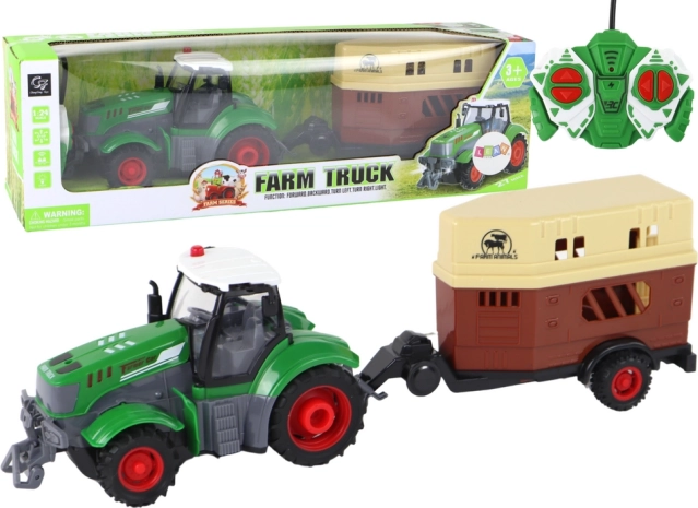 Tracteur RC avec remorque pour animaux 1:24