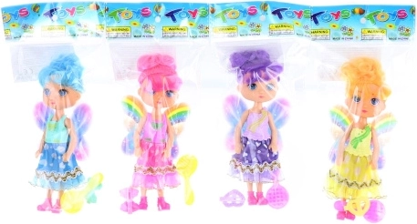 Poupée fée avec ailes arc-en-ciel et accessoires