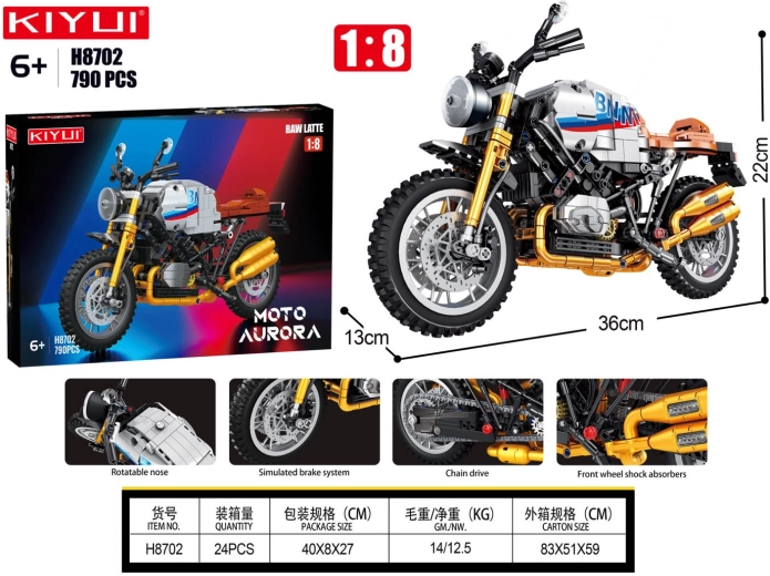 Jeu de construction moto blanche 790 pièces