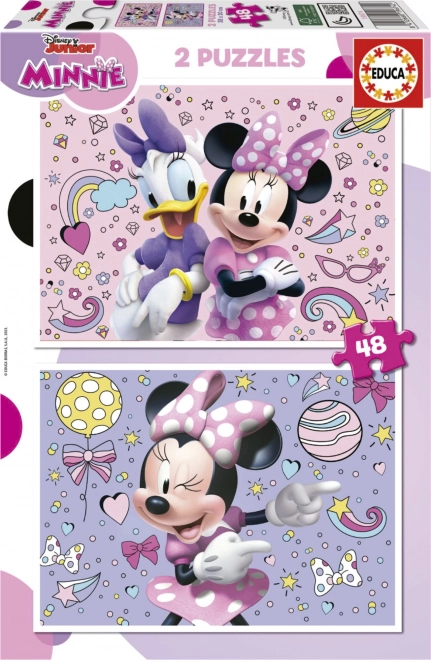 Puzzle Educa Minnie 2×48 pièces