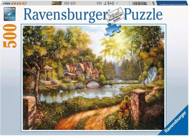 Puzzle Ravensburger Chalet au bord de la rivière 500 pièces