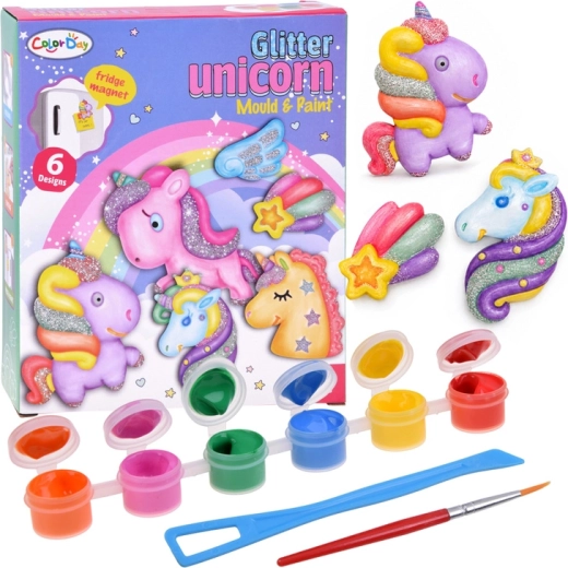Kit de fabrication de magnets pailletés licorne Color Day
