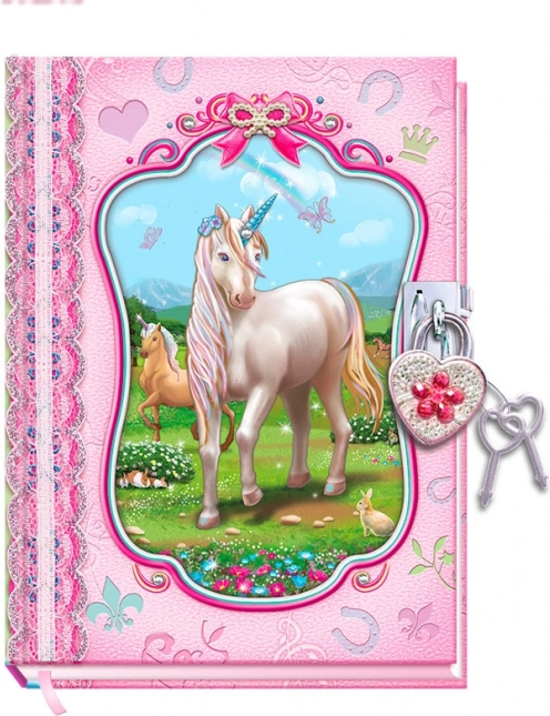 Journal avec serrure et mignon licorne