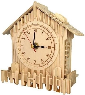 Puzzle 3D en bois – horloge avec mécanisme fonctionnel