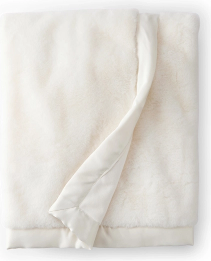 Couverture bébé Carter's double épaisseur en fausse fourrure White 80 × 110 cm