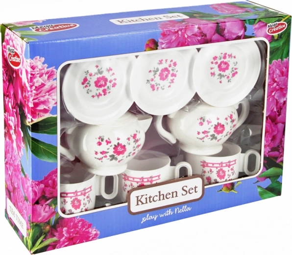 Service à thé pour enfants avec motifs floraux