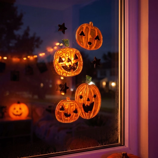 Autocollants gel pour fenêtre Halloween, 15 × 25 cm - 1 pièce