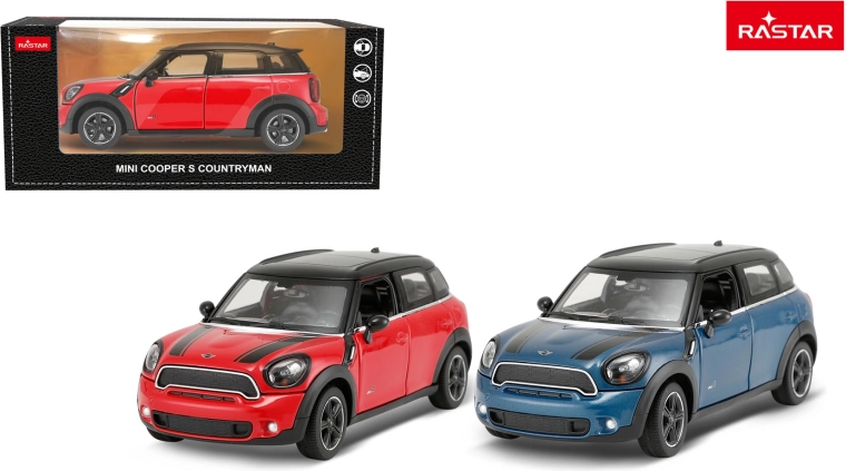 Petite voiture en métal Rastar Mini Countryman 1:24 rouge - 1 pièce