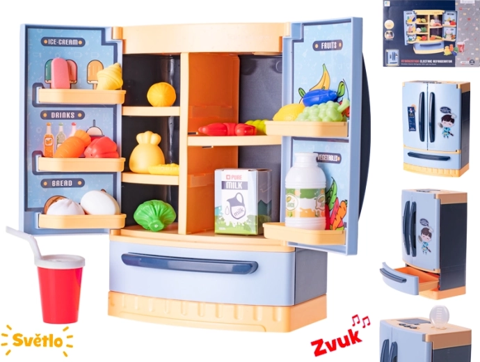 Réfrigérateur interactif pour enfants avec accessoires – bleu