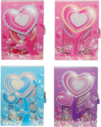 journal coloré à cœur avec serrure, reliure rigide