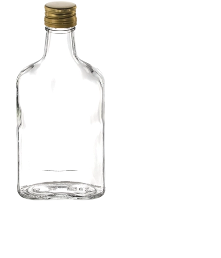 Bouteille plate 250 ml avec bouchon à vis Fi 28 (lot de 12 pièces)