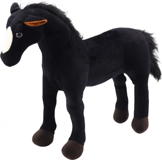 Cheval en peluche noir 40 × 37 cm