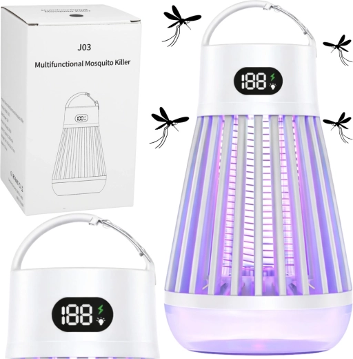 Lampe électrique anti-insectes à lumière UV, blanche