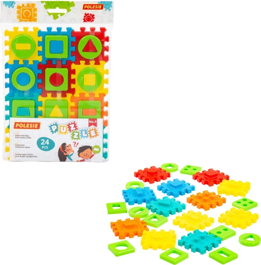 Puzzle pour enfants en pièces de mousse avec formes, 24 pièces