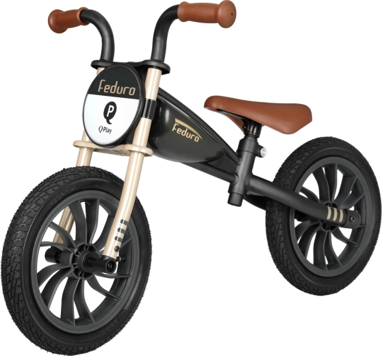 Draisienne QPLAY Feduro black/golden pro enfants de 3 à 6 ans