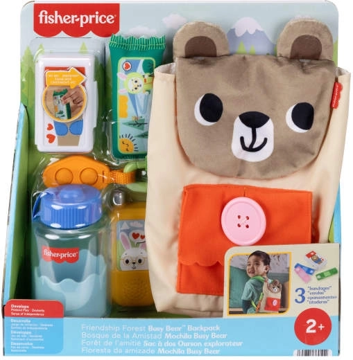 fisher-price sac à dos ourson – set de camping actif pour petits explorateurs