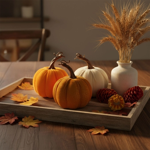 Citrouille décorative d’automne 11 × 13 cm - 1 pièce