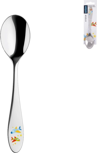 Cuillère pour enfants en acier inoxydable avec motif avions – 1 pièce
