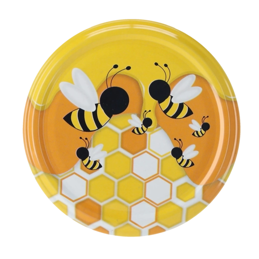 Set de couvercles 82 mm avec motif d’abeilles, 10 pcs