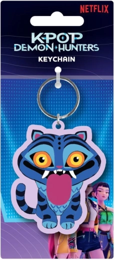 Porte-clés en caoutchouc K-pop Demon Hunters – tigre bleu