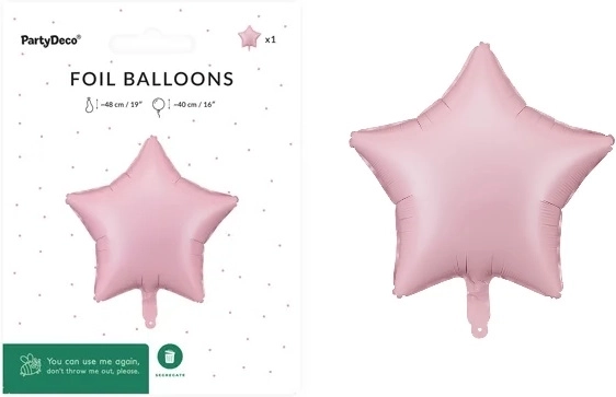 Ballon en aluminium étoile rose 48 cm