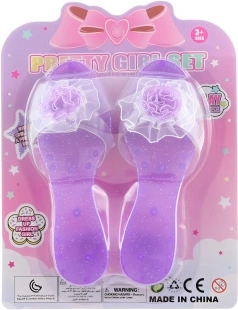 Talons hauts en plastique violets avec fleur - 1 pièce