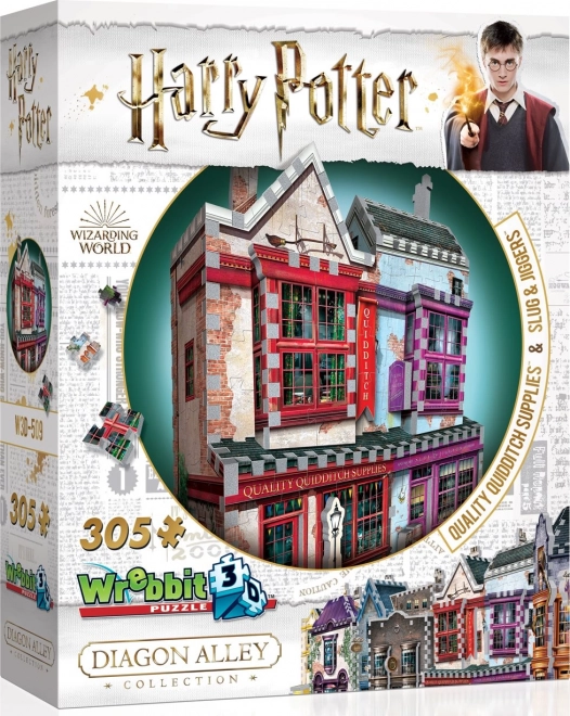 Puzzle 3D Harry Potter : Quality Quidditch Supplies et Slug & Jiggers Apothecary, 305 pièces