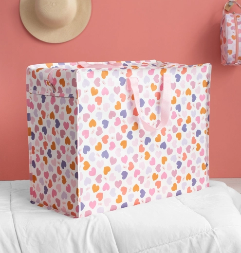 A Little Lovely Company sac de rangement XL avec motif cœurs