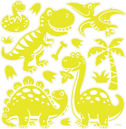 Autocollants muraux 3D lumineux – dinosaures