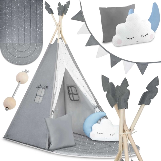 Tente tipi pour enfants Nukido – gris