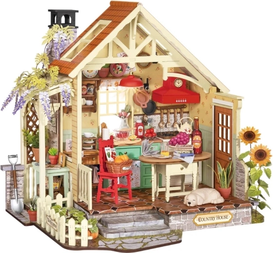RoboTime miniature de maisonnette – cuisine de campagne ensoleillée
