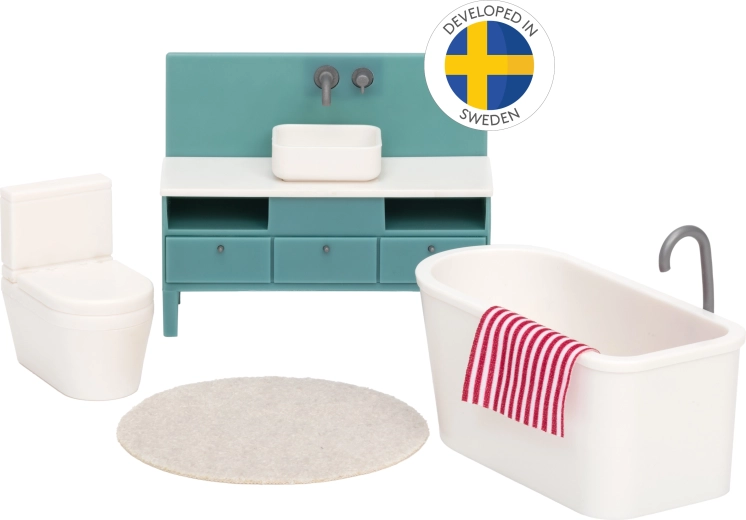 Lundby – set de mobilier de salle de bain de base pour maison de poupées