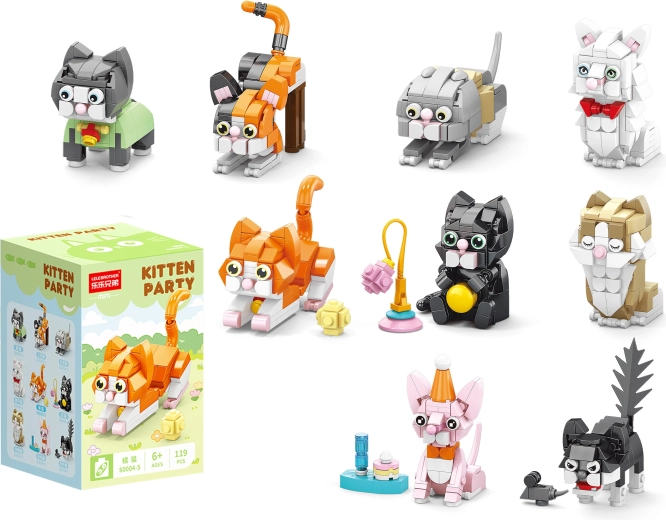 Kitty Matey mini kit de construction chats joyeux - 1 pièce