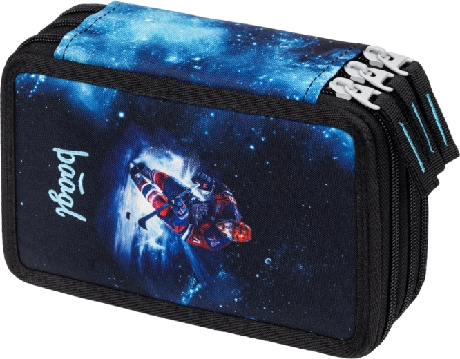 Trousse scolaire triple compartiment hockey