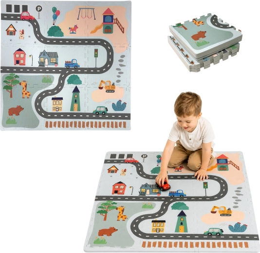 Tapis de sol éducatif en mousse Humbi en puzzle – ville, 9 pièces