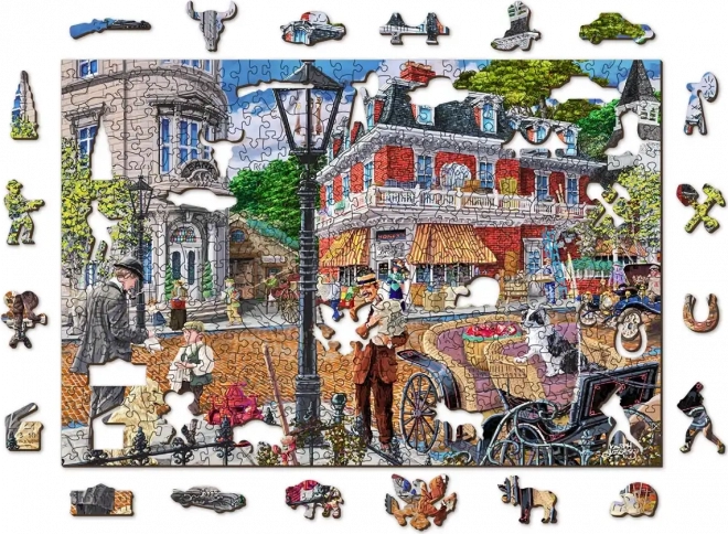 WOODEN CITY puzzle en bois double face Rue principale, 505 pièces
