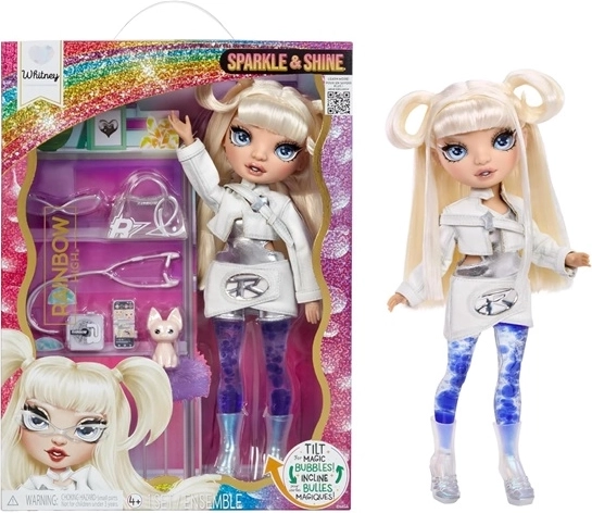 Rainbow High Sparkle & Shine white – poupée de mode de collection avec effet scintillant