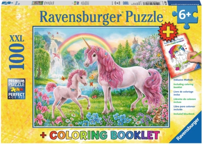Puzzle Licornes magiques XXL 100 pièces + livre de coloriage RAVENSBURGER