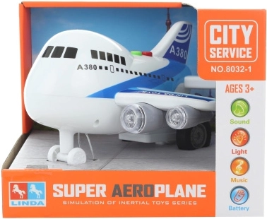 Grand avion à piles avec lumière et son