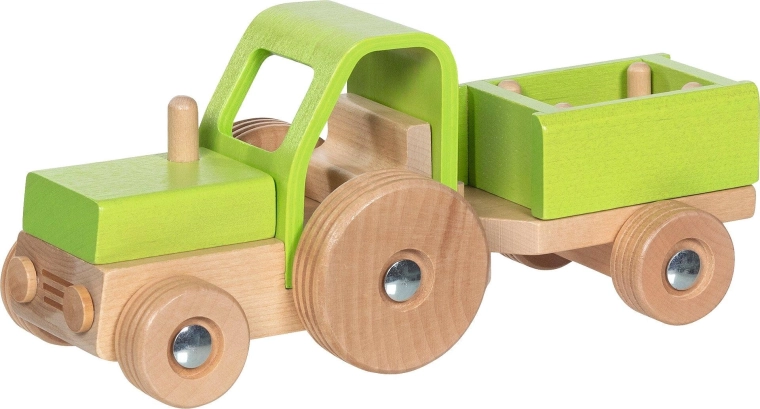 Tracteur en bois avec remorque Goki