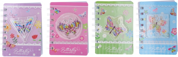 Bloc-notes 8 × 11,5 cm, 60 pages, avec labyrinthes et motif papillon