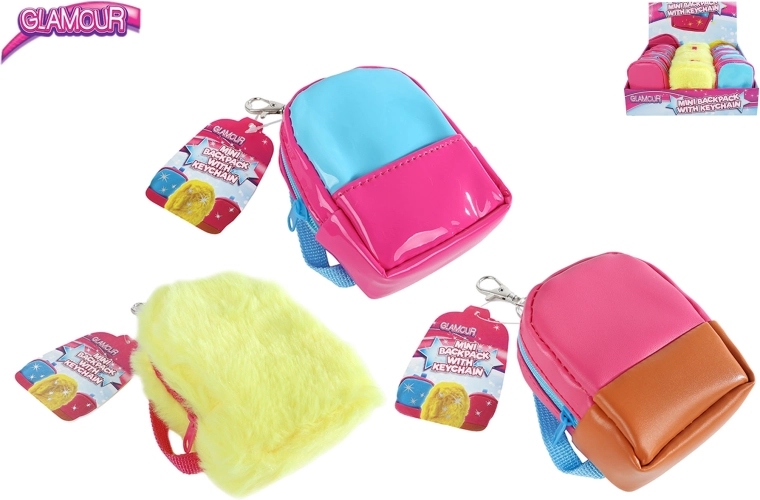 Mini sac à dos Glamour avec porte-clés, 10 cm