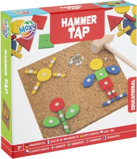 Table à marteler en liège avec formes géométriques