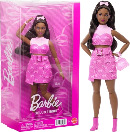 Barbie Deluxe Style denim rose – poupée mannequin avec accessoires