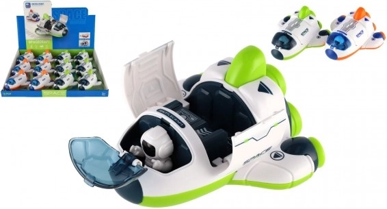 Navette spatiale en plastique avec cosmonaute à inertie